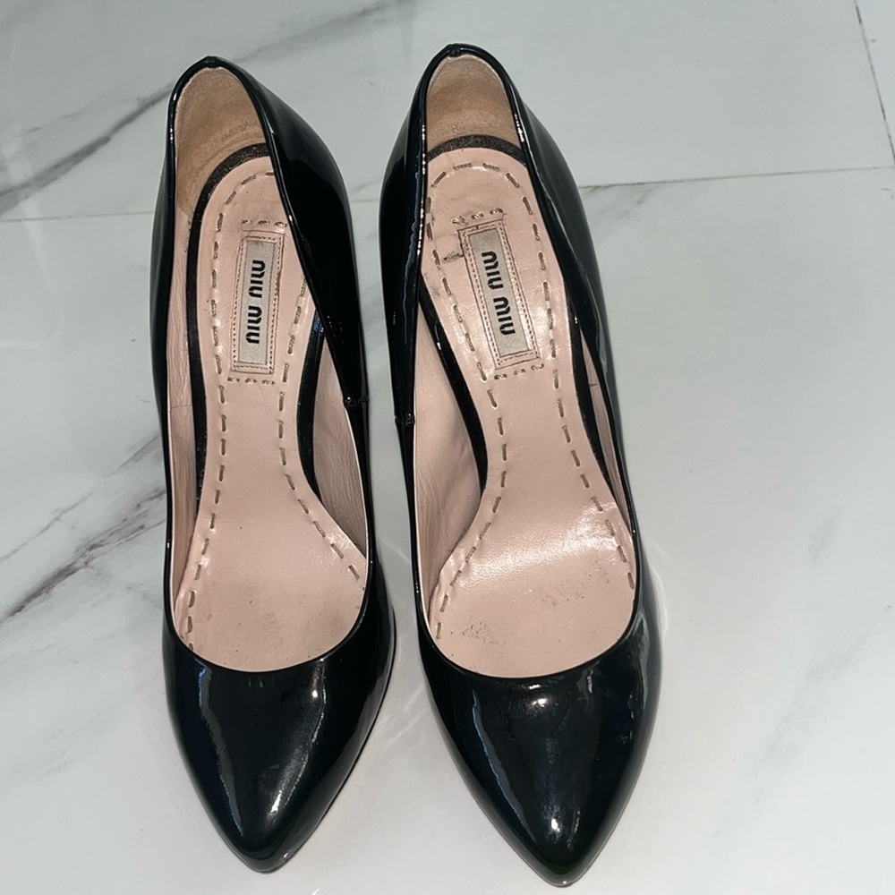 Miu Miu Black Patent Leather Pumps